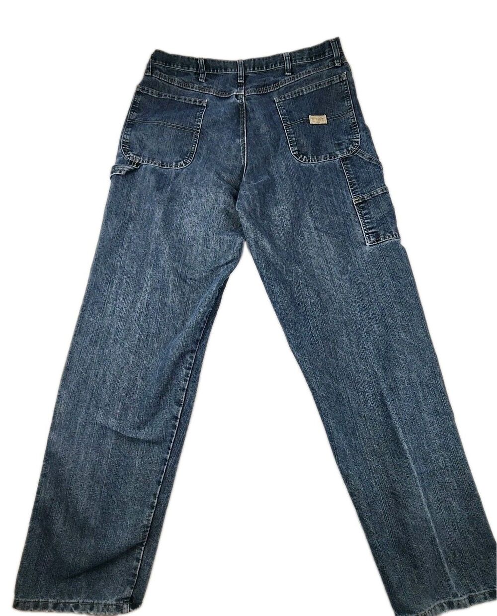 Wrangler Carpenter Jeans Mens 38x34 Medium Wash Utility Cotton Work Denim